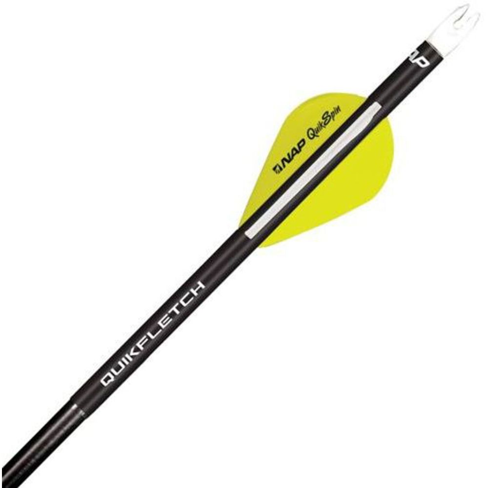 NAP QUIKFLETCH® Twister 2'' pikasulka 6 kpl mustalla putkella, keltainen