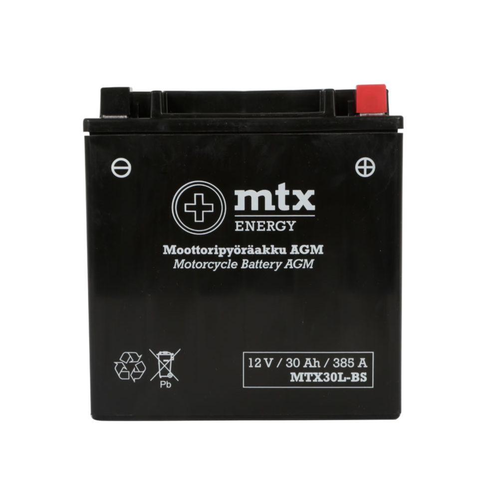 MTX Energy AGM-aku 12 V 30 Ah "MTX30L-BS" (P166 x L126 x K173 mm)