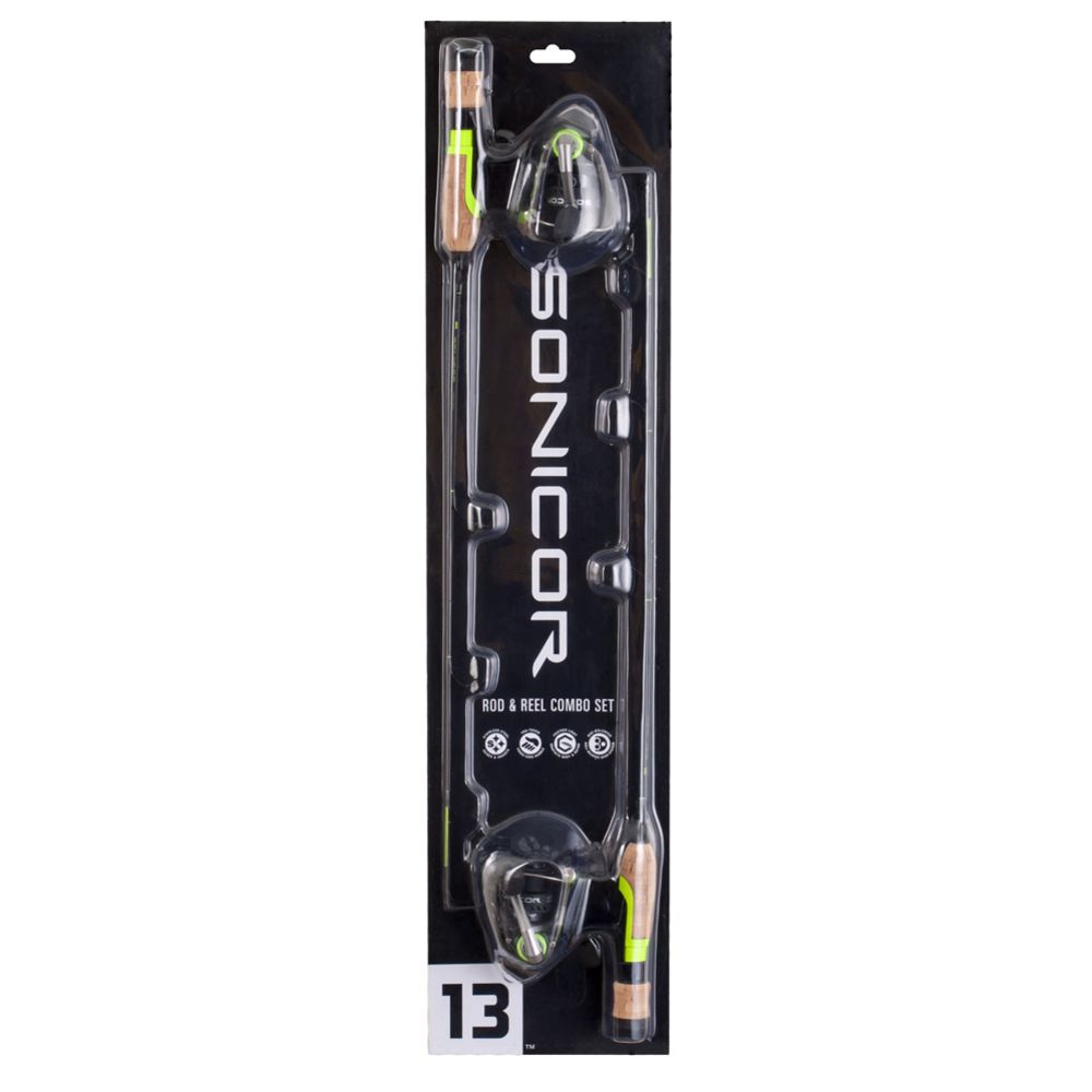 13 Fishing SoniCor Ice 60 cm ML/UL tuplapakattu pilkkicombo 2 kpl