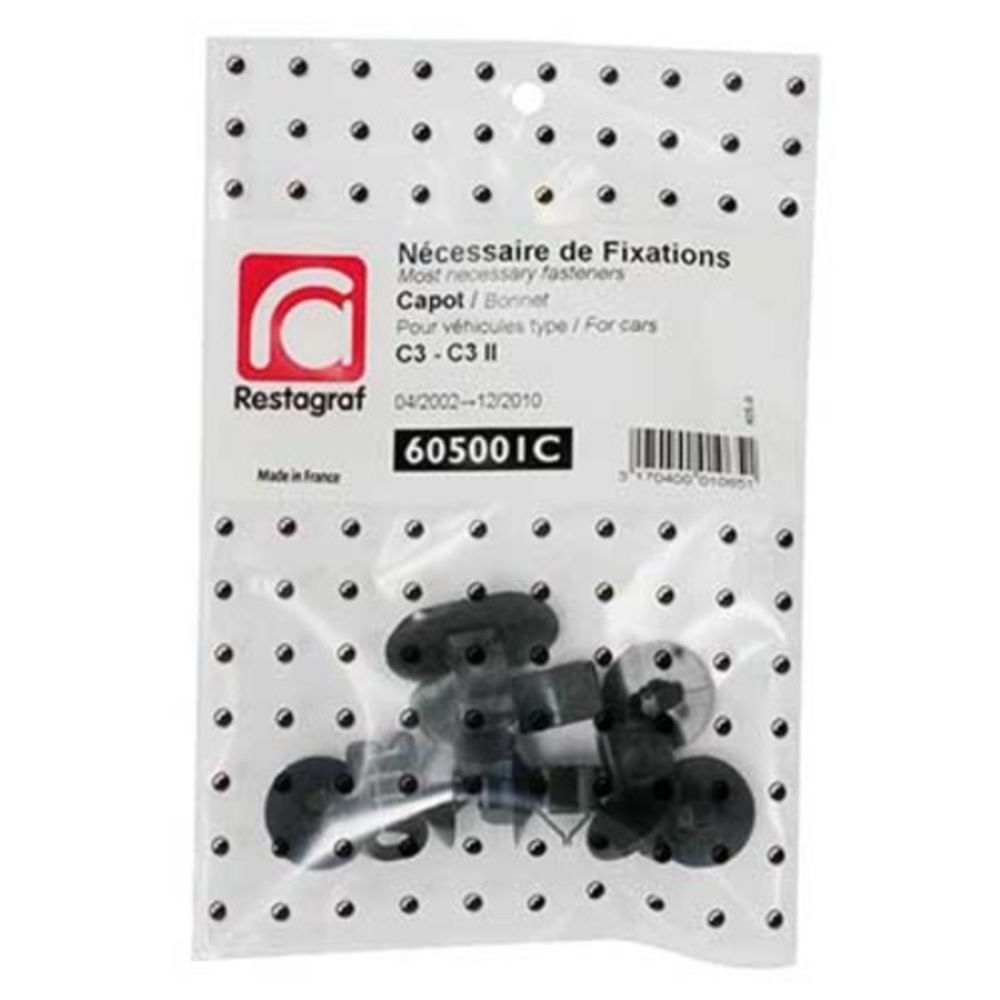 Kiinnikesarja Citroen konepelti 605001C 9 osaa