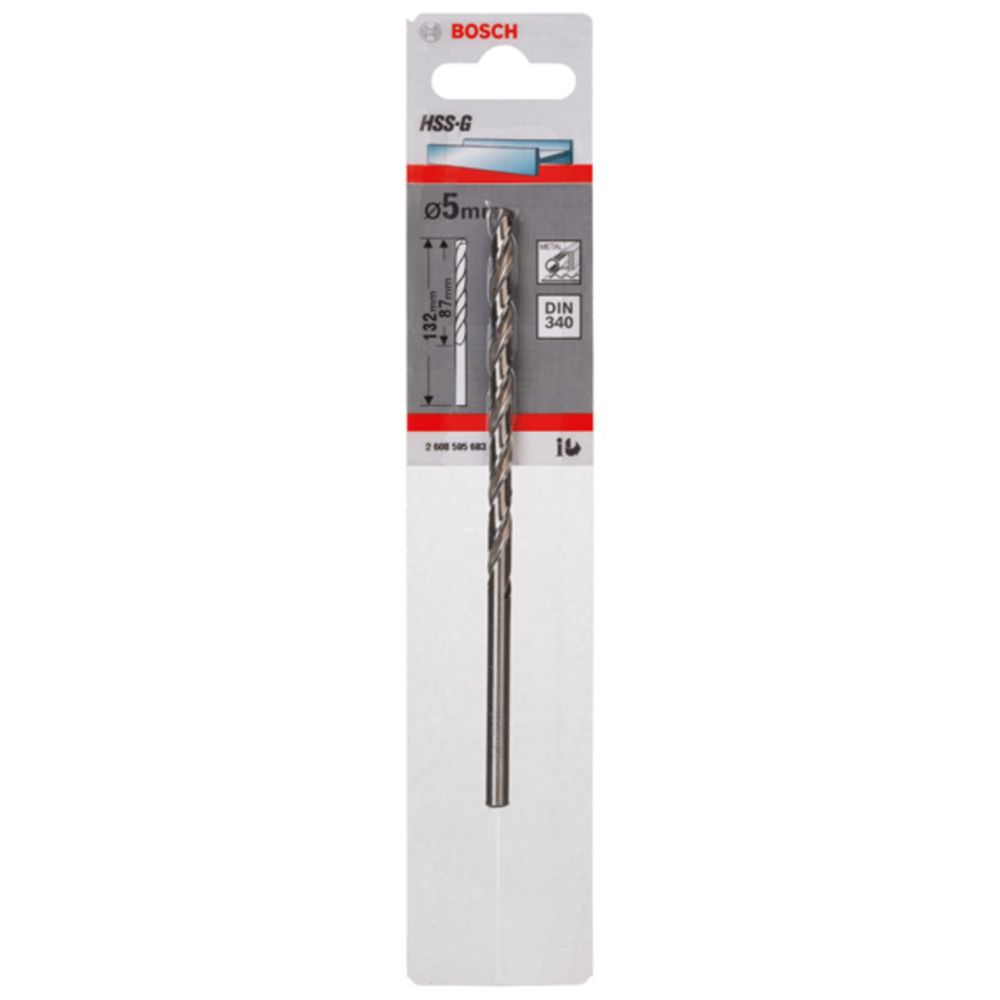 Bosch HSS G DIN 340 metalliporanterä 5,0 mm