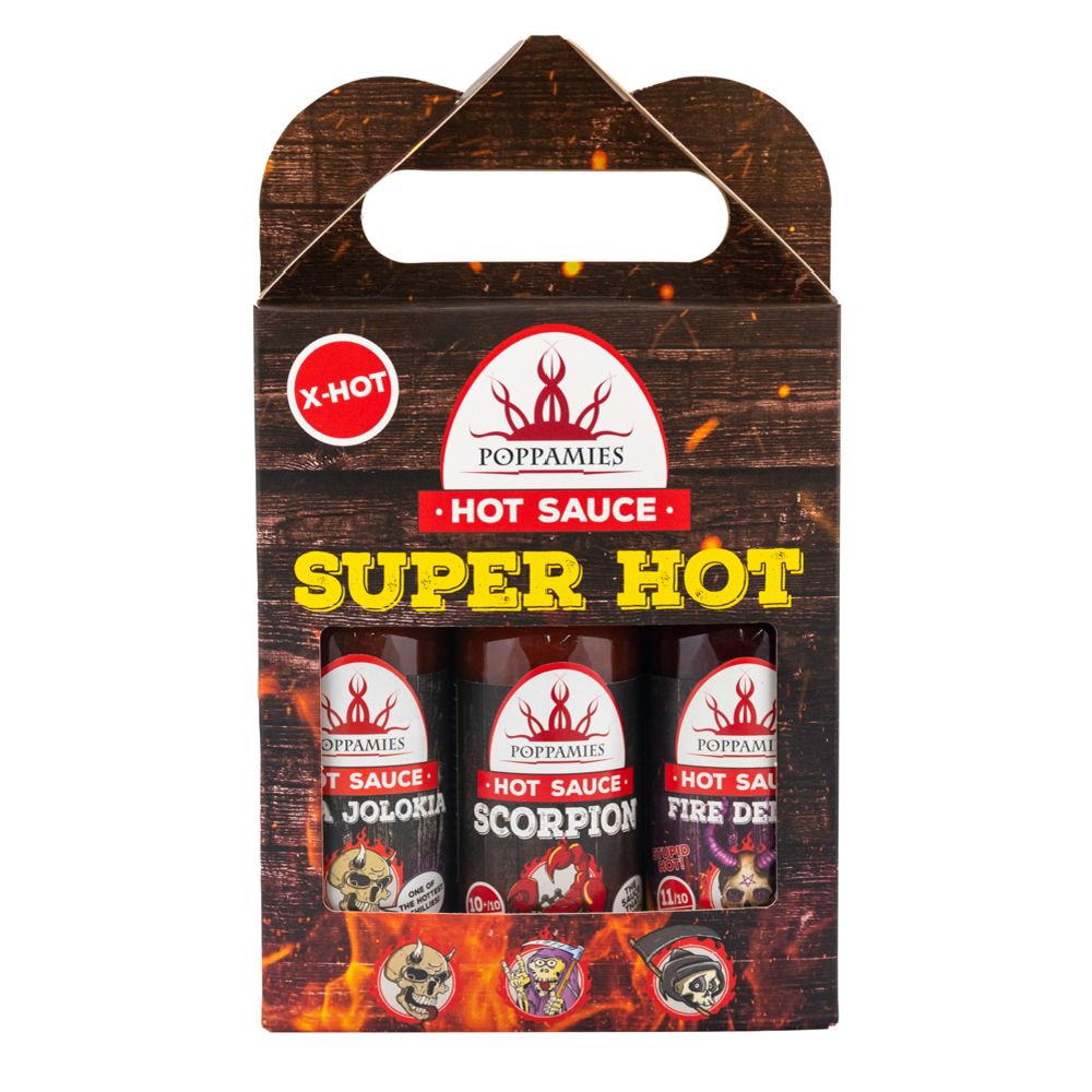 Poppamies SuperHot presentförpackning 3 x 150 ml