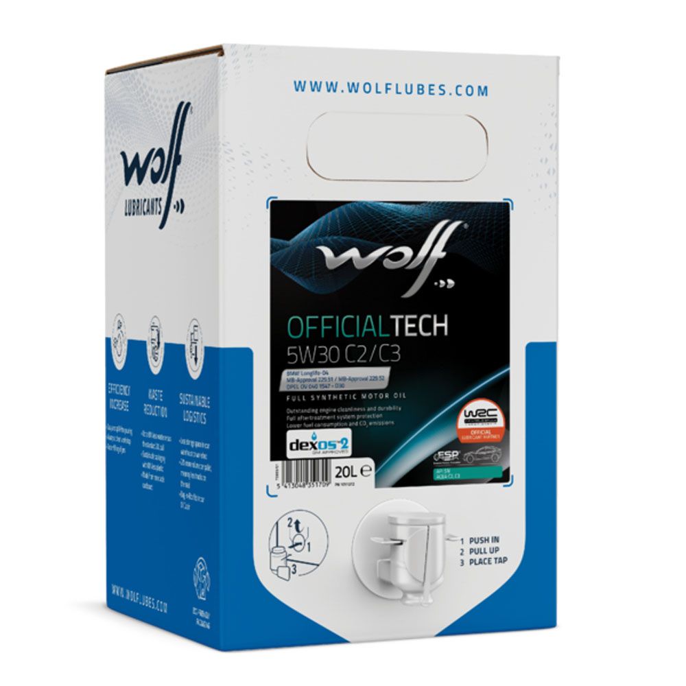 Wolf Officialtech 5W30 C2/C3 20 l moottoriöljy BIB