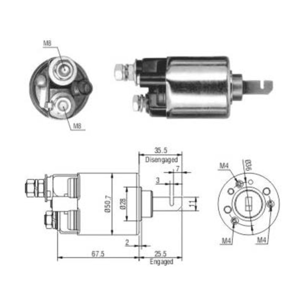 Käynnistimen solenoidi 11-5915