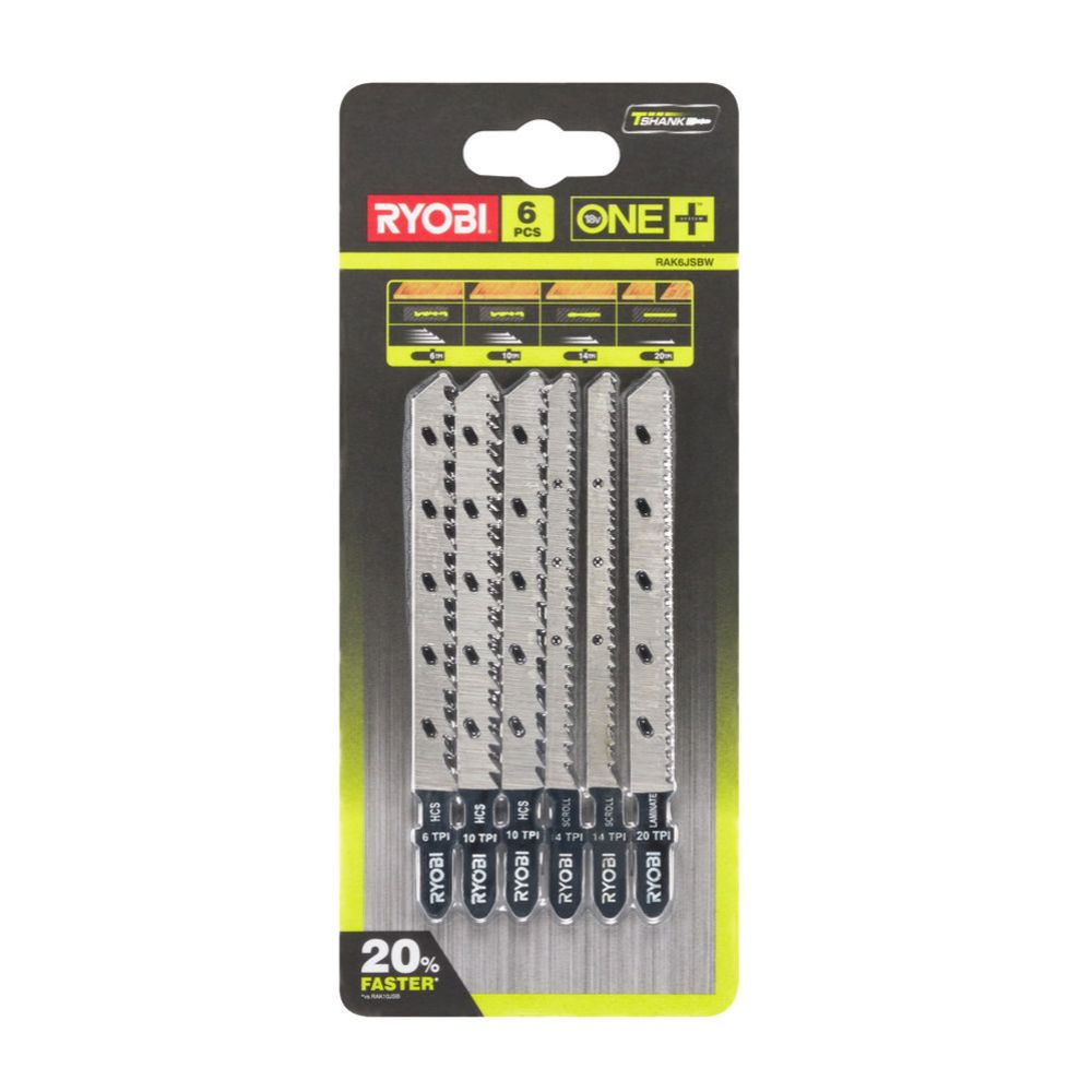 Ryobi ONE+ 6-osaline tikksaeterade komplekt, RAK6JSBW