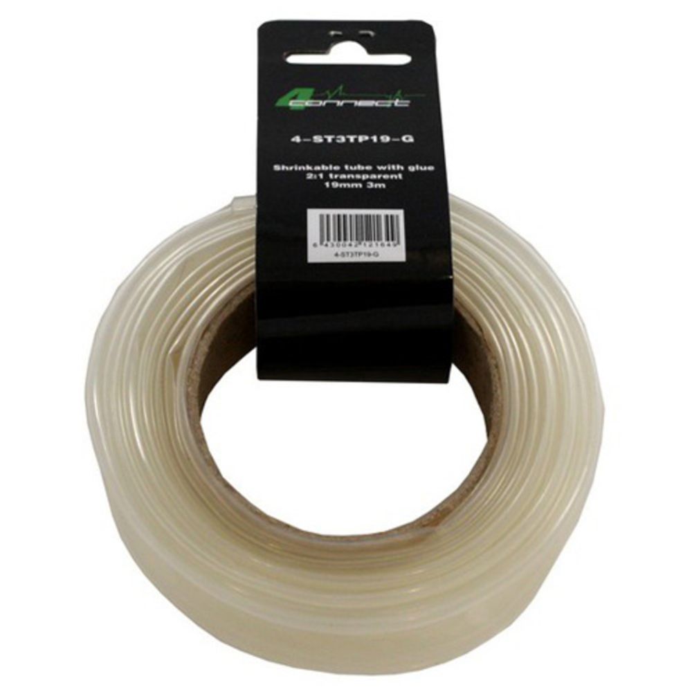 Four Connect krympslang, 2:1 transparent med lim 19 mm 3 m