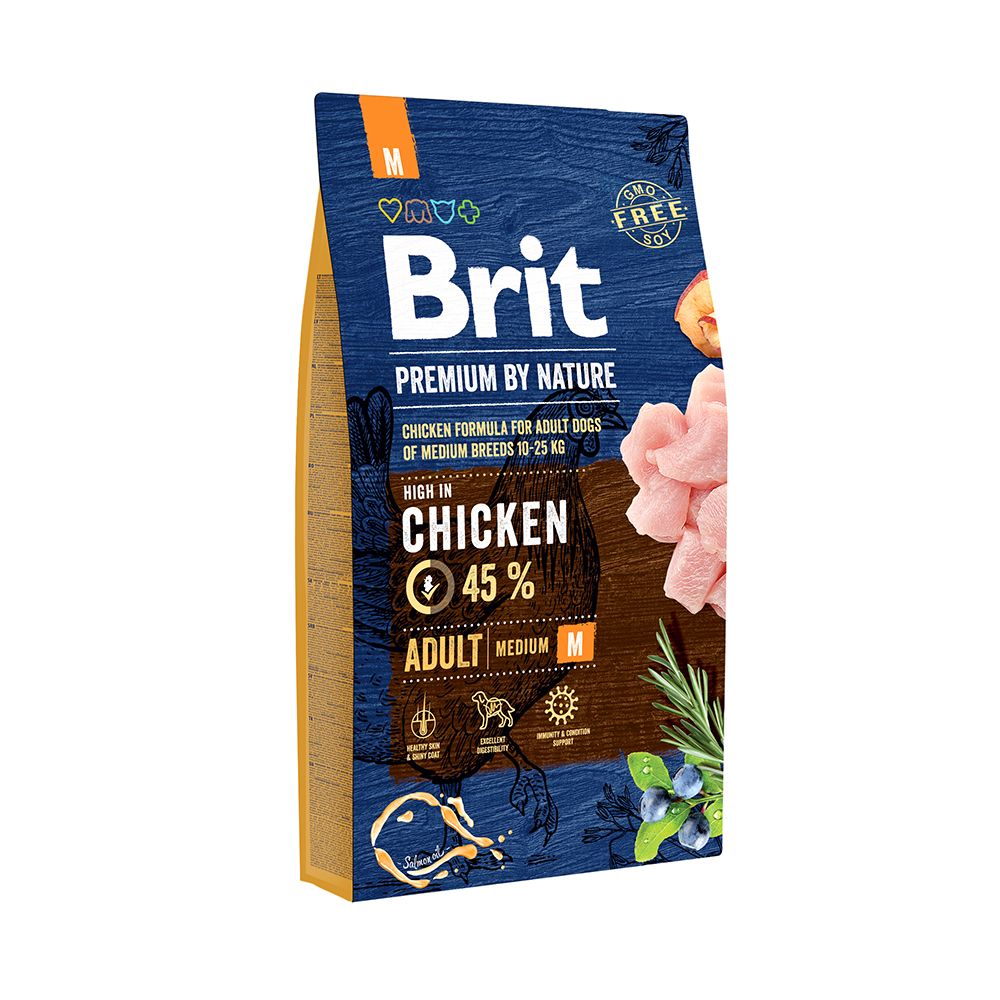 Brit Premium by Nature Adult M koeratoit keskmise suurusega täiskasvanud koertele, 8 kg