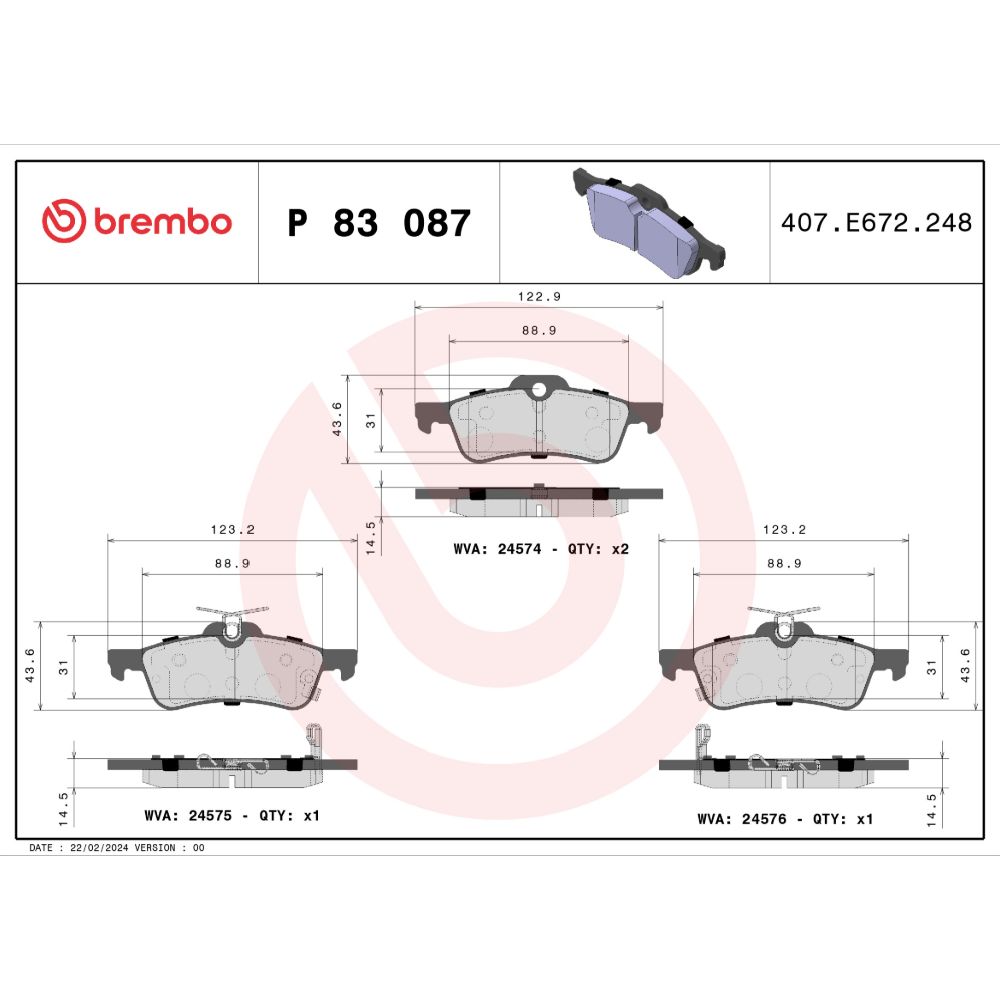 Piduriklotside komplekt 97-22851