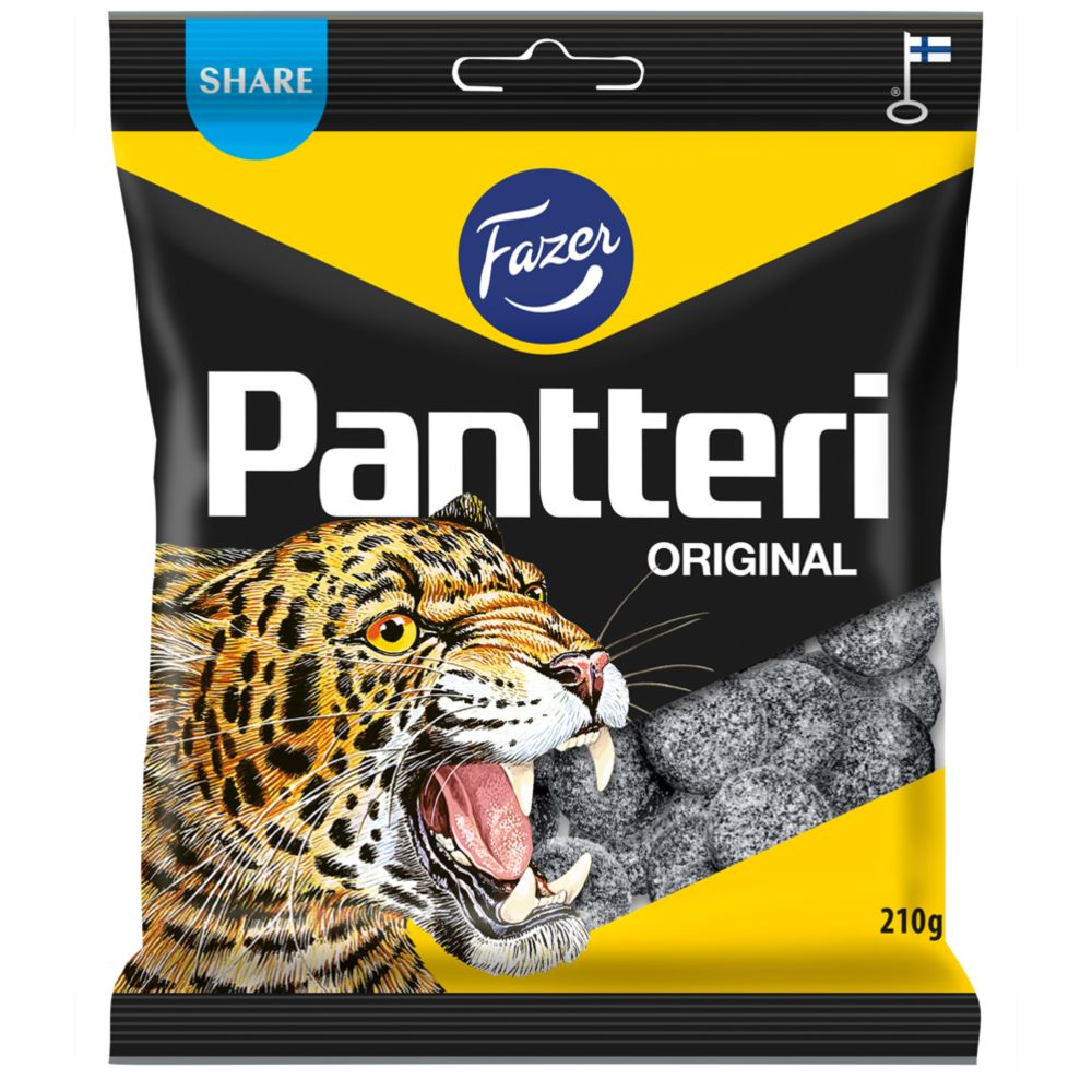 Pantteri Original salmiakki karkkipussi 210 g