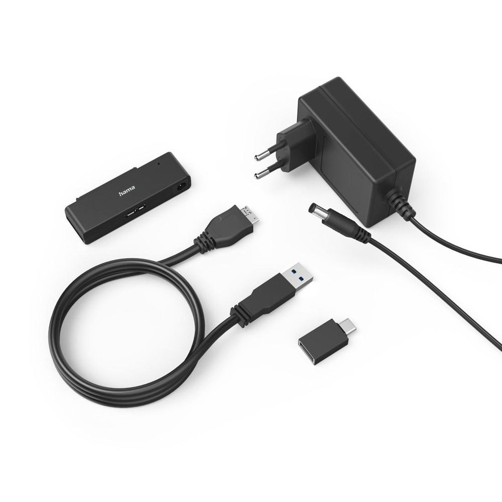 Hama hårddiskadapter USB 3.0 SATA för 2,5" och 3,5" SSD/HDD