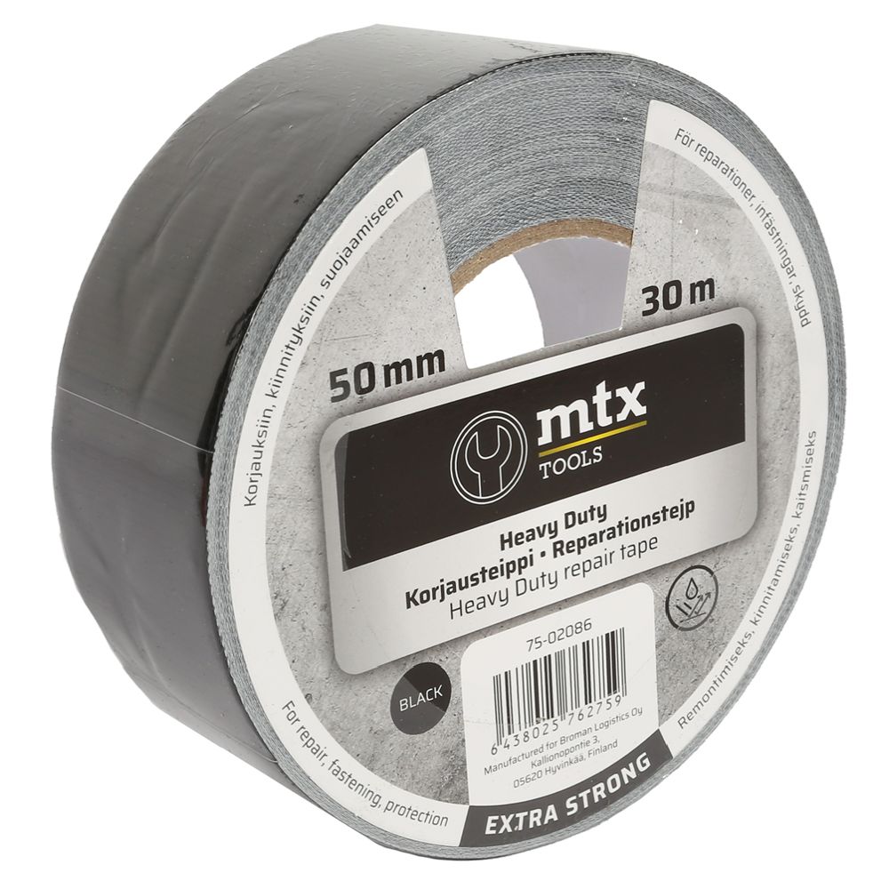 MTX Heavy Duty reparationstejp 50 mm x 30 m svart