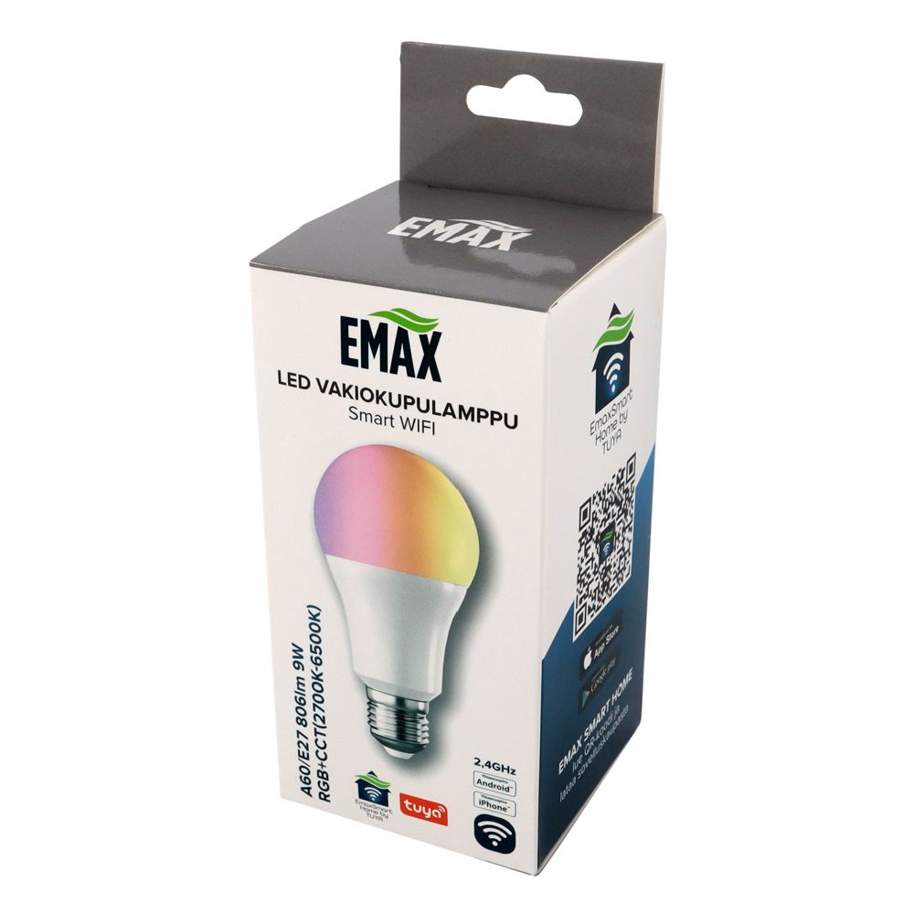 Emax Smart Home LED-vakiokupulamppu A60 E27 9W