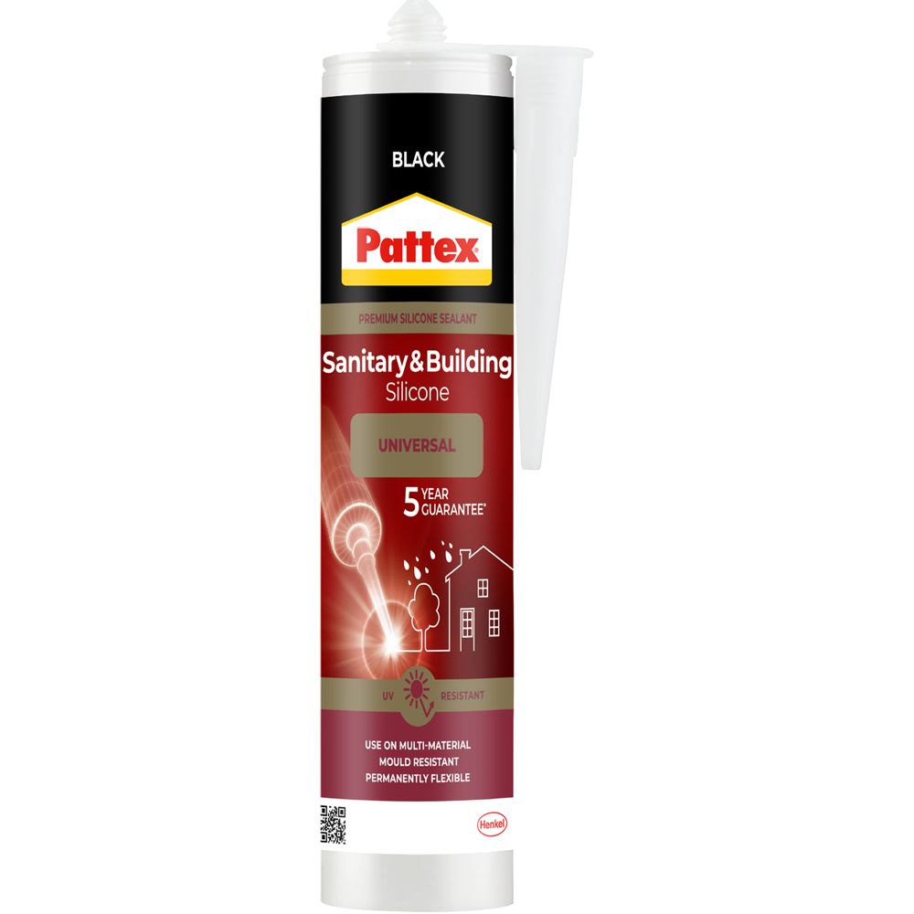Pattex saniteetti- ja rakennussilikoni 280 ml musta