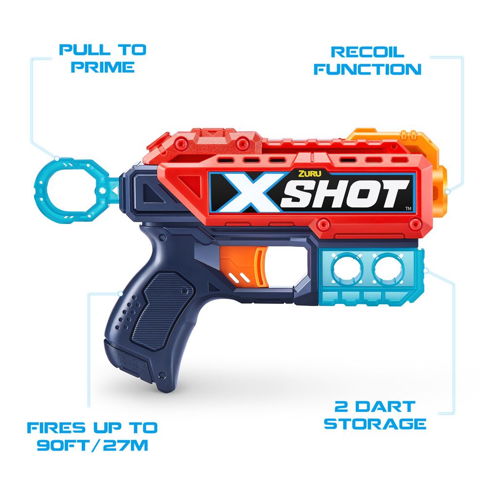 X-Shot Excel Kickback Blaster mängupüstol 2 tk, 8 noolt ja 6 purki