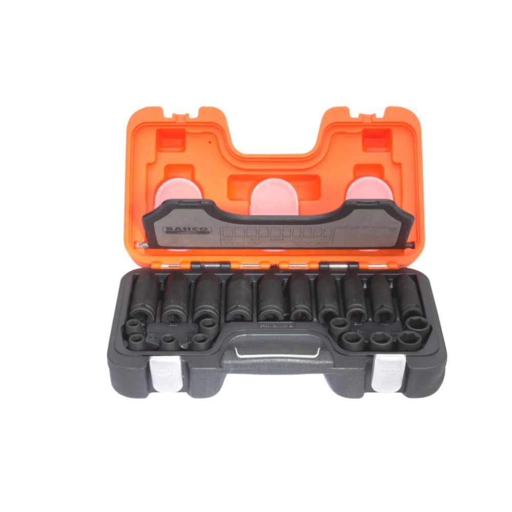 Bahco D-DD/S20 jõupadrunite komplekt 1/2" lühikesed ja pikad 10-19 mm 20 osa