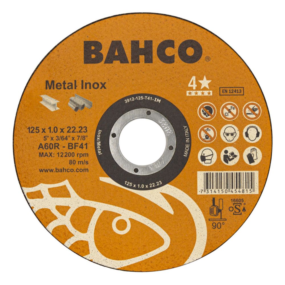 Bahco 3912-125-T41-IM kapskiva 125 x 1,0 mm stål/RFS