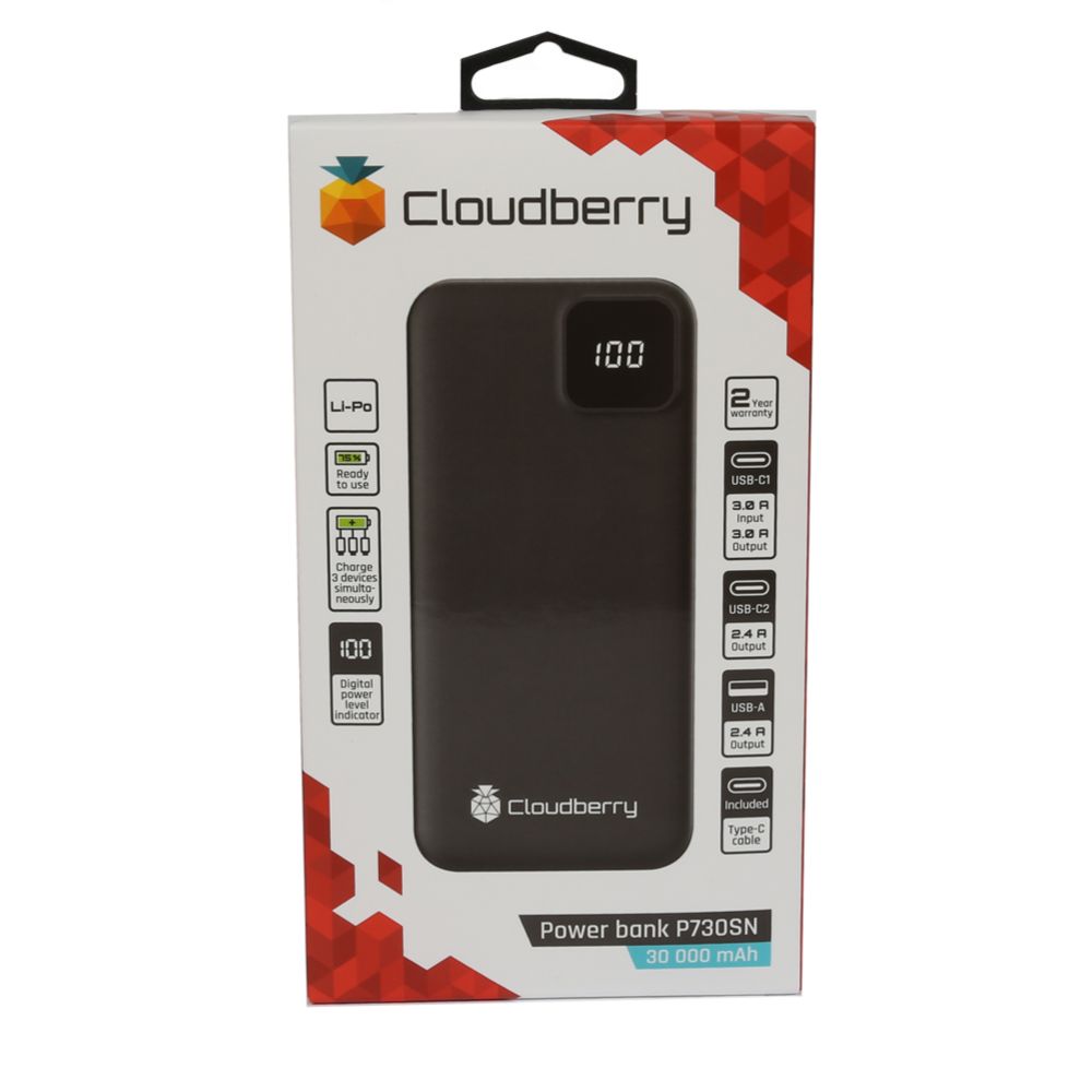 Cloudberry varavirtalähde 30 000 mAh