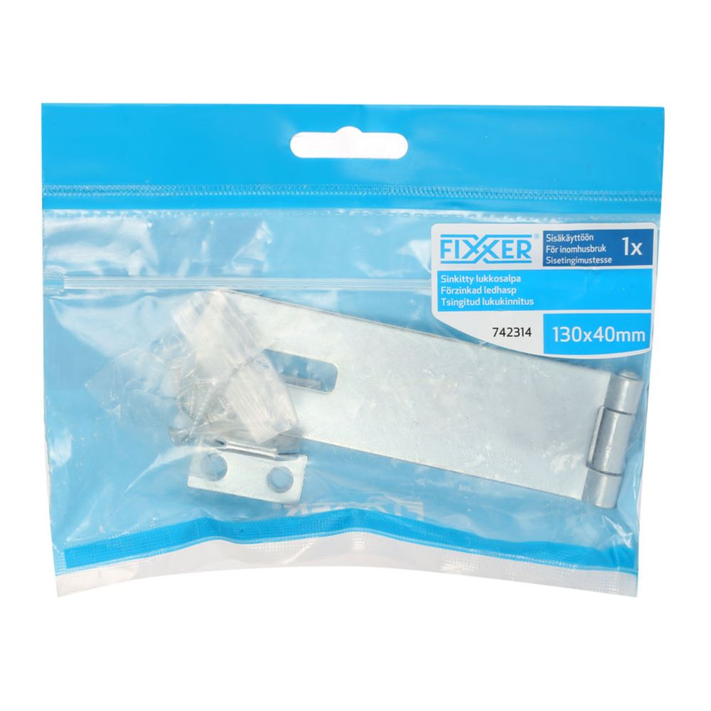 Fixxer® förzinkad ledhasp 130 x 40 mm