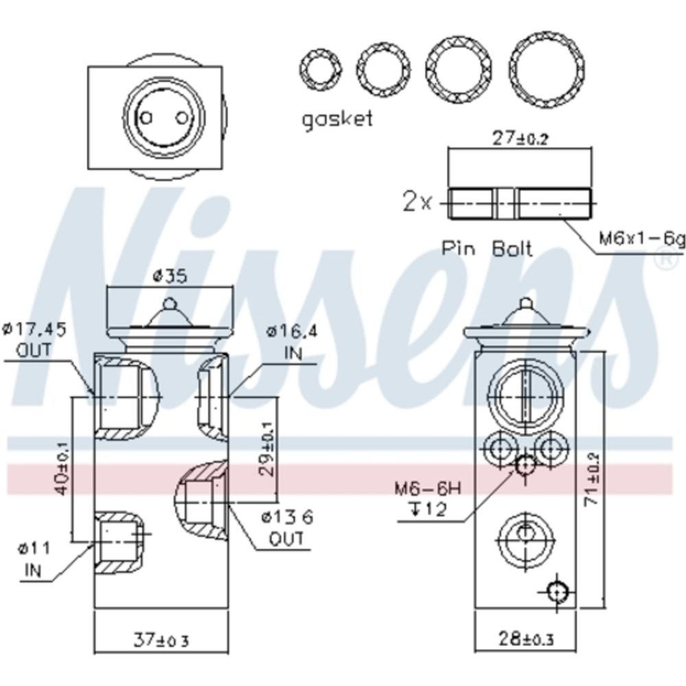 Ilmastointilaitteen paisuntaventtiili 12-00376