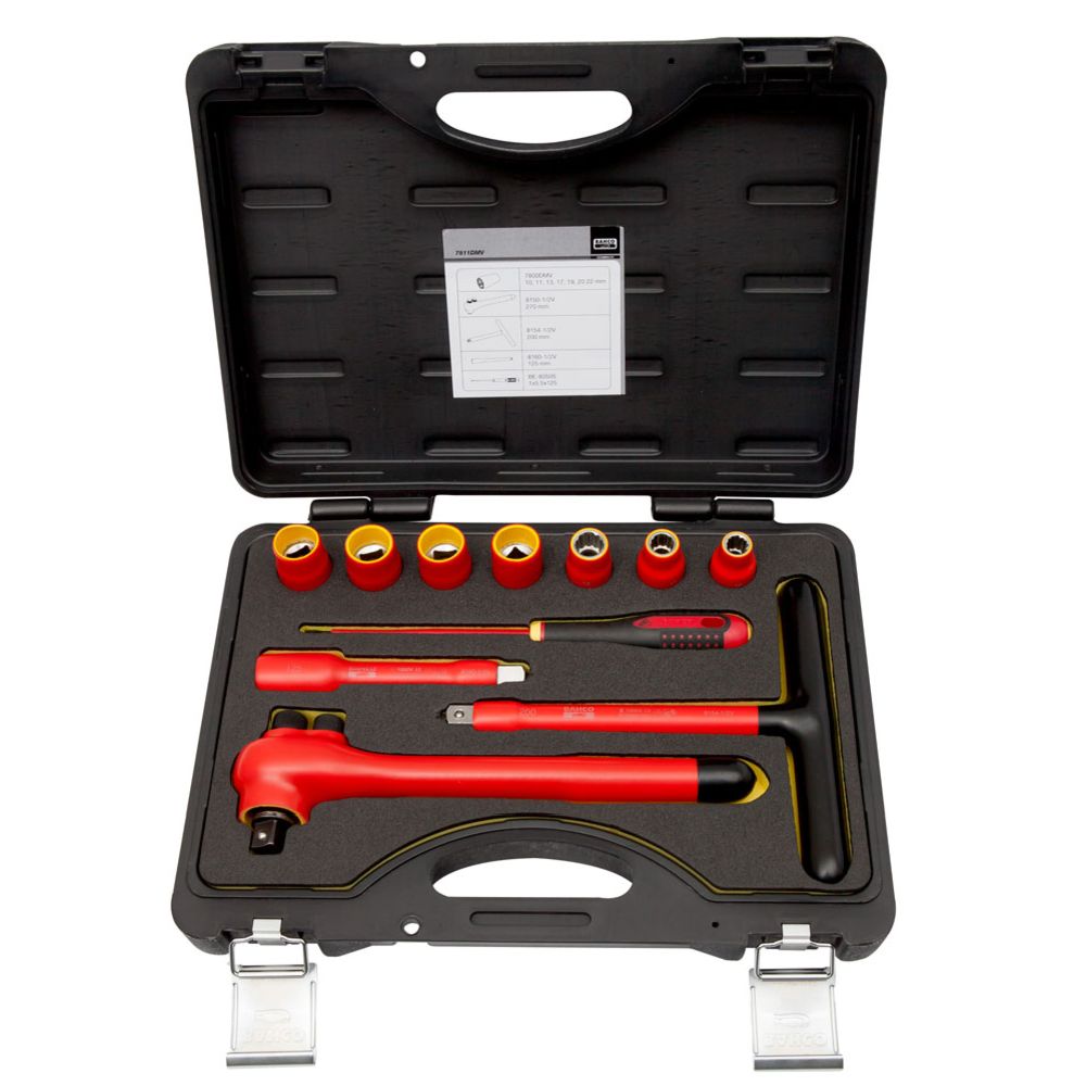 Bahco 7811DMV isolerad hylsnyckelsats 1/2" 1000 V 11 delar