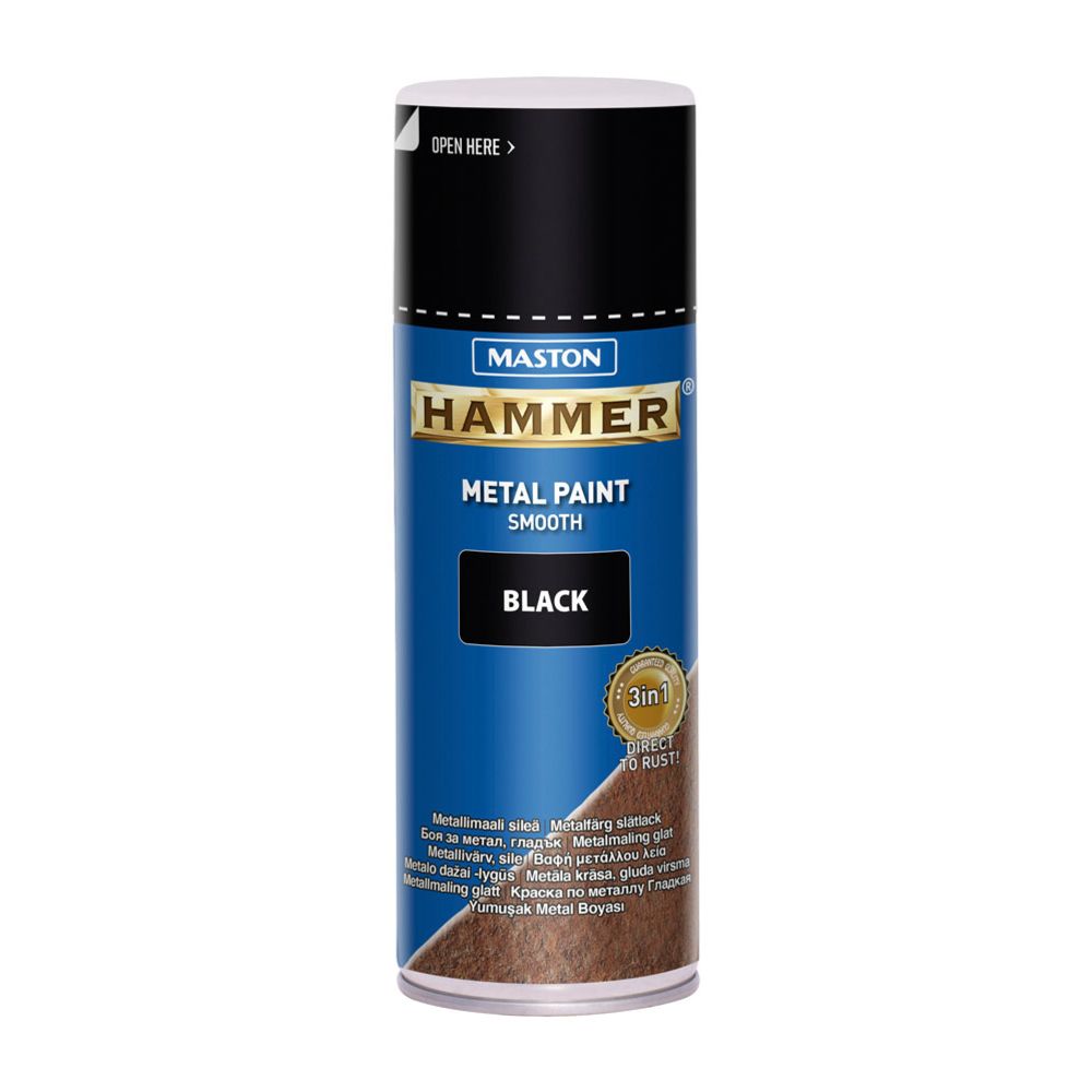 Maston Spraymaali Hammer sileä musta 400 ml
