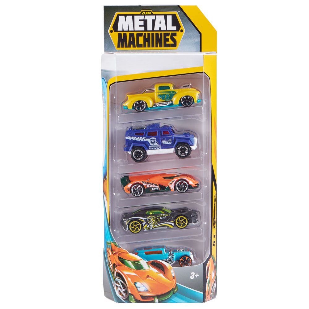 Metal Machines leksaksbil 5 st.