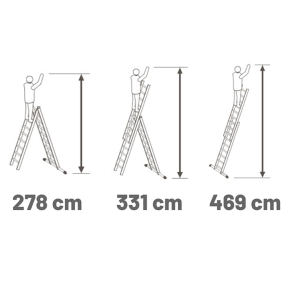 Hailo S100 kombinationsstege 3 x 6 steg