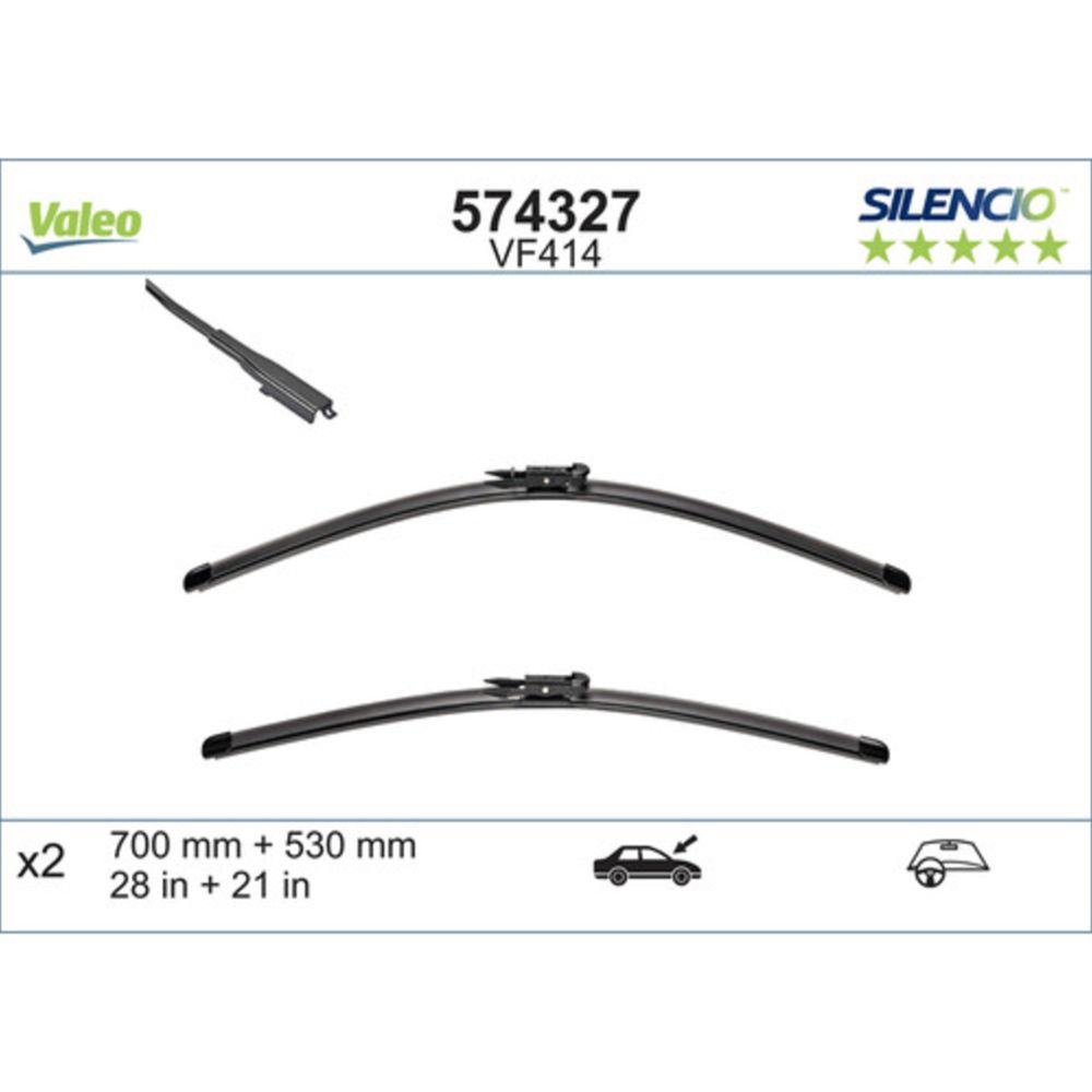 Valeo X-trm/AeroTwin VM414/VF414/A093S pyyhkijänsulkapari 70 + 53 cm