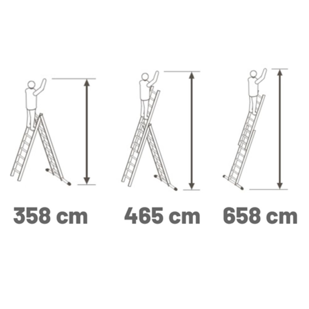 Hailo S100 kombinationsstege 3 x 9 steg