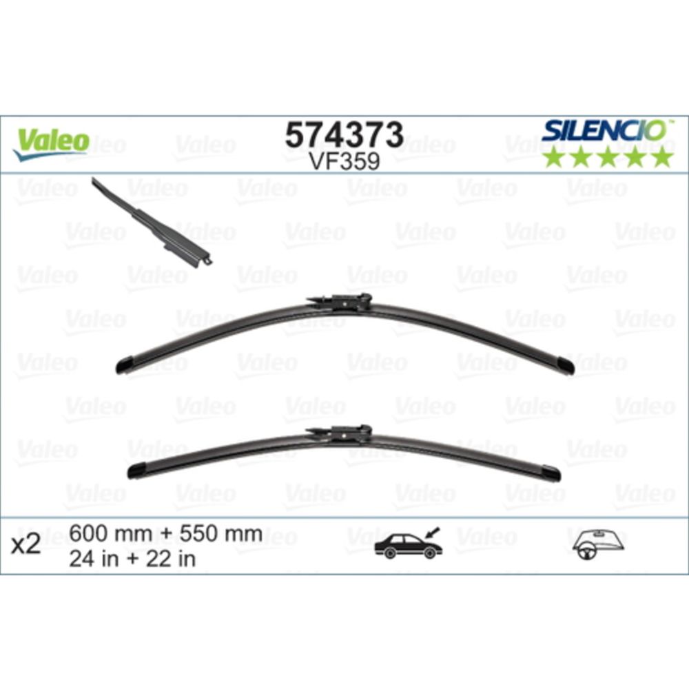 Valeo Silencio VM359/VF359 torkarblad 2 st. 60 + 55 cm