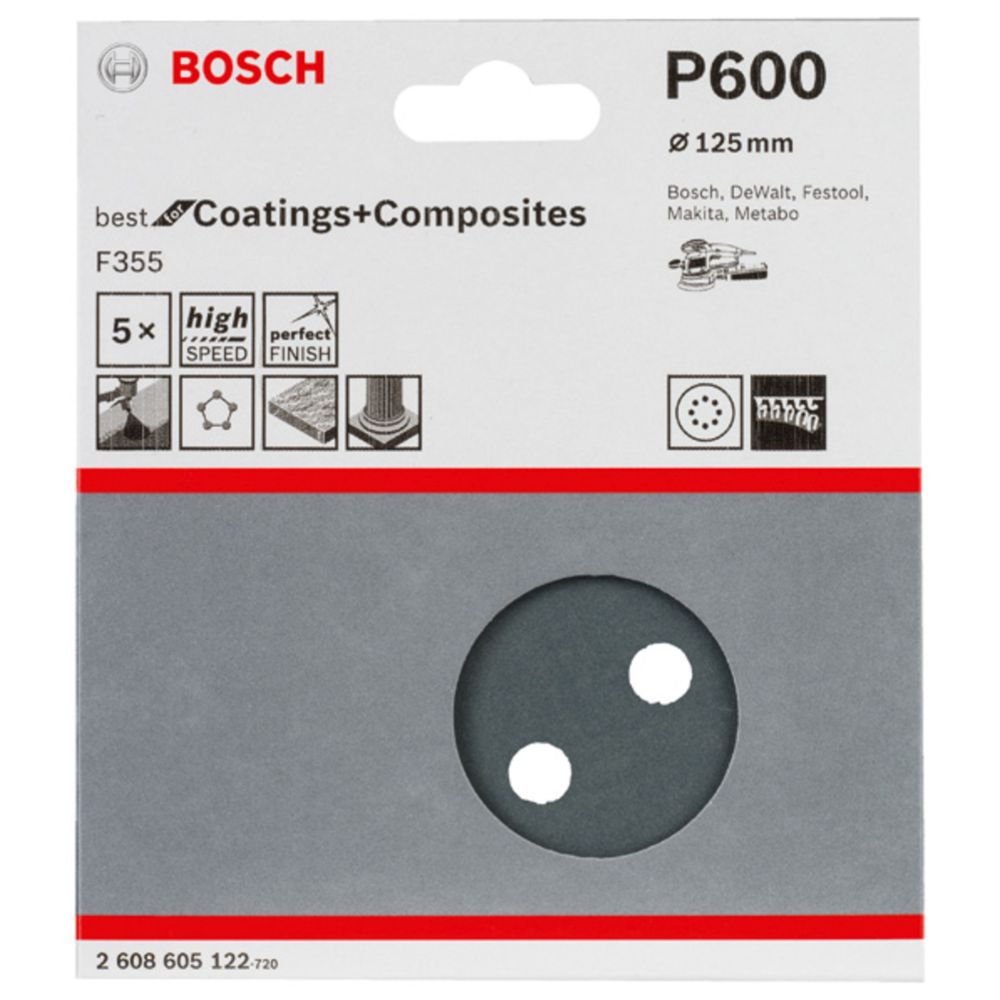 Bosch hiomapyörö koville materiaaleille Ø125 mm K600 5 kpl