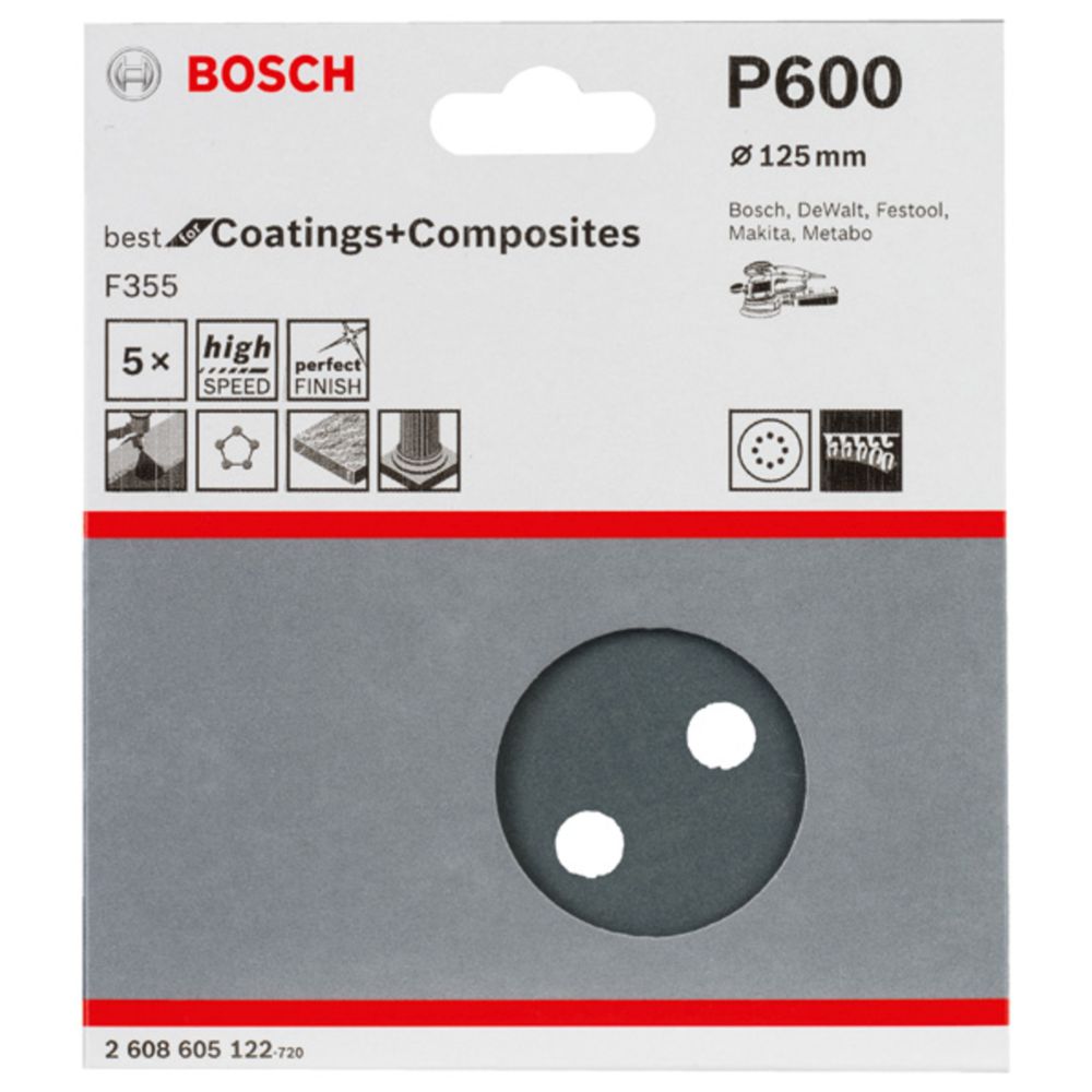 Bosch sliprondell för sten ø 125 mm K600 5 st.