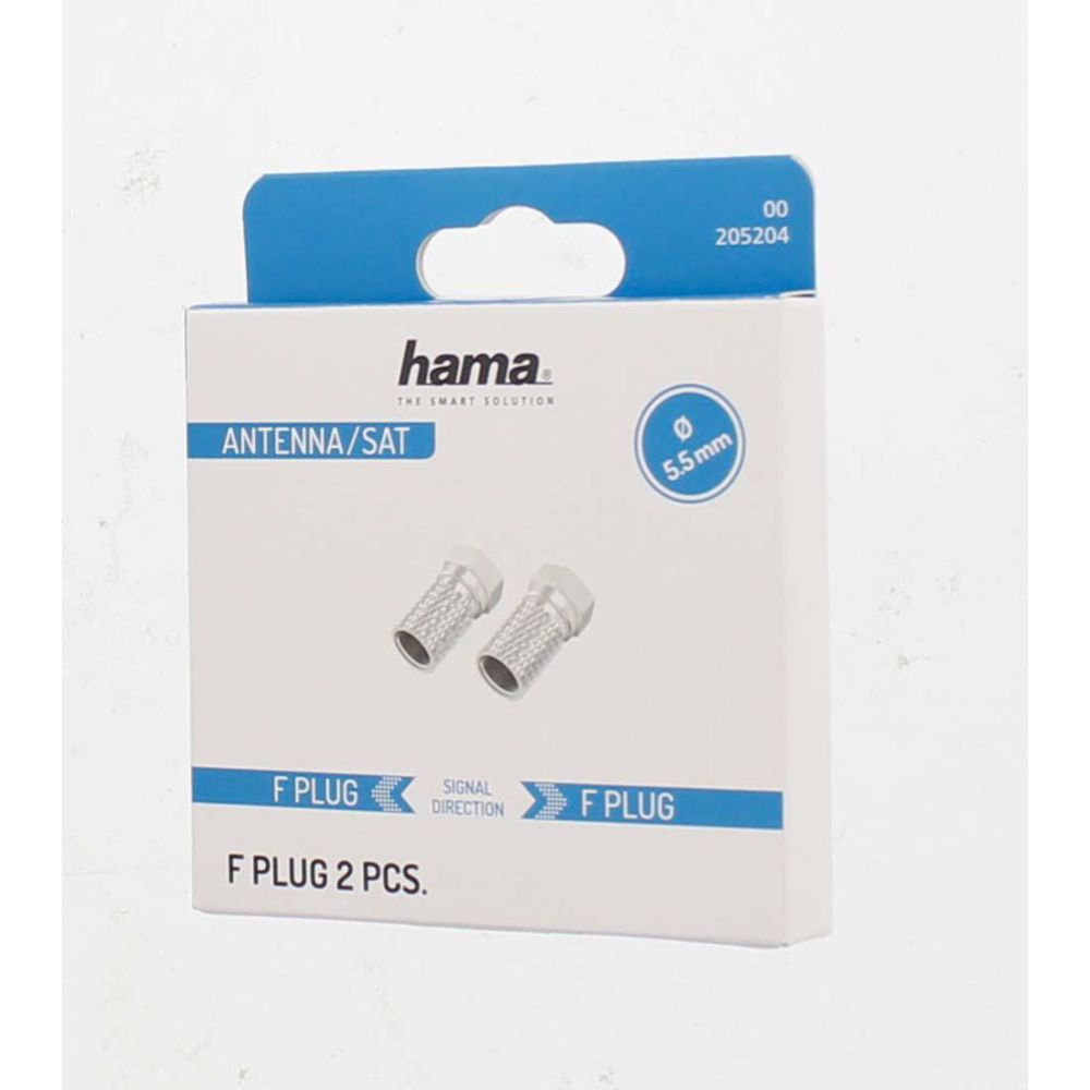 Hama F-liitin uros, 5,5 mm, kierrettävä, 2 kpl