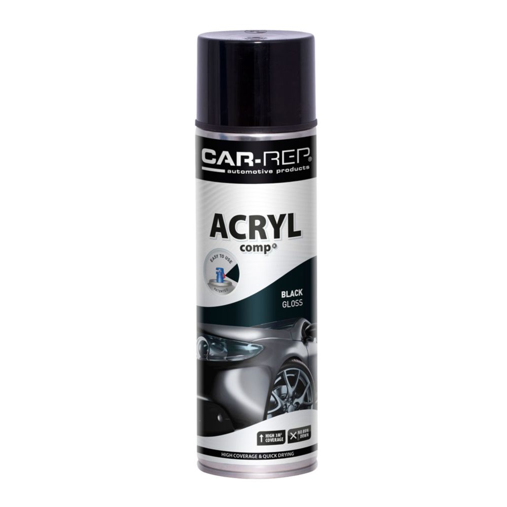 CAR-REP ACRYLcomp Akryylimaali musta kiiltävä 500 ml