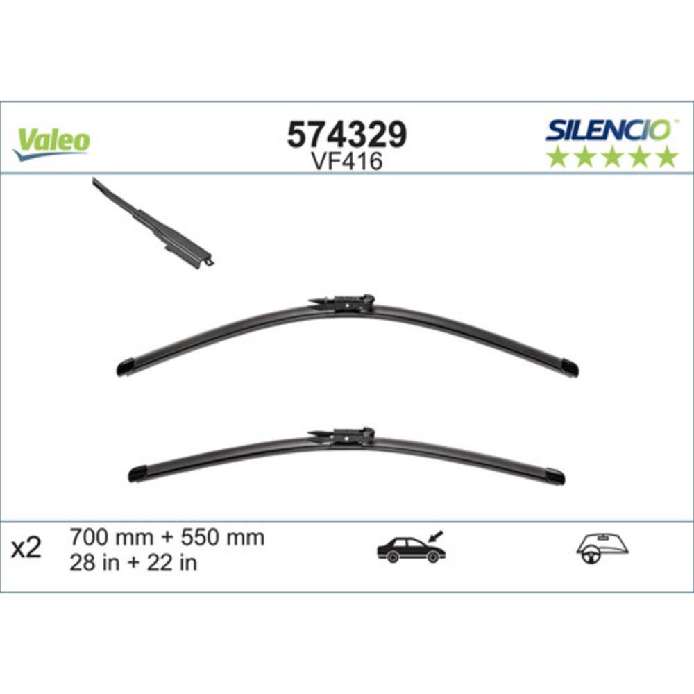 Valeo X-trm/AeroTwin VM416/VF416/A256S torkarblad 2 st. 70 + 55 cm