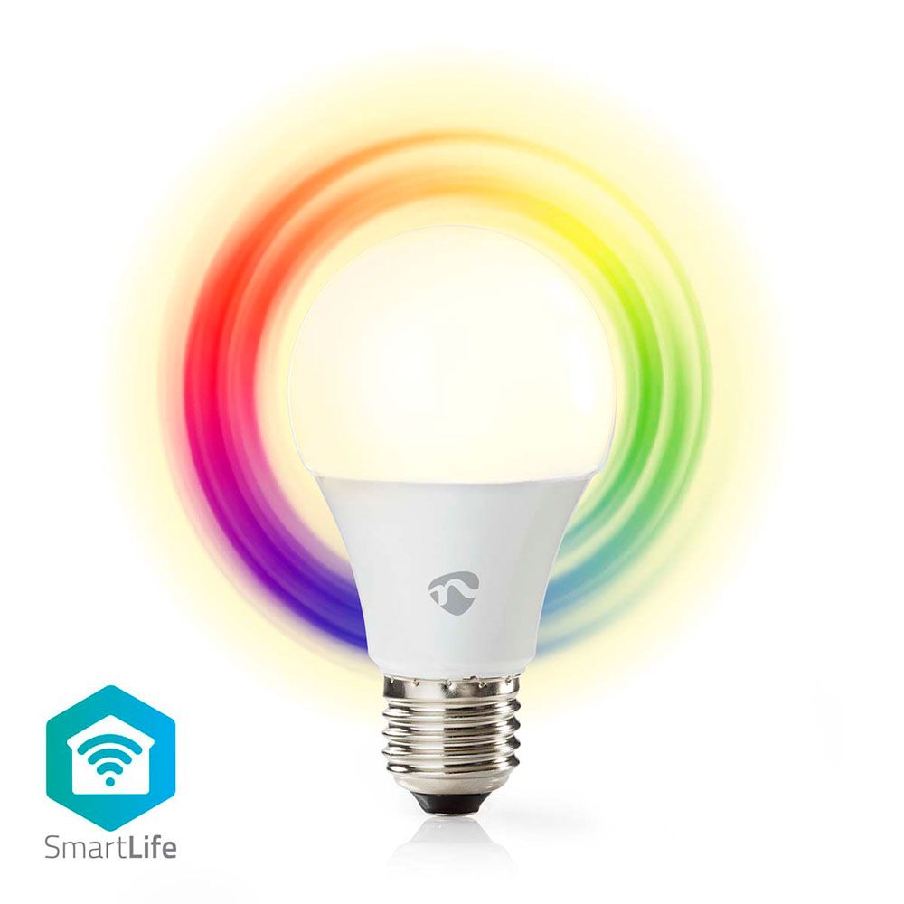 Nedis SmartLife LED-klotlampa E27 RGB-färger WiFi vit