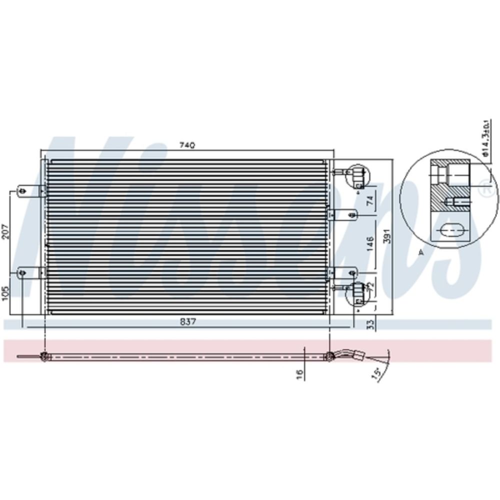 Ilmastointilaitteen lauhdutin 30-04048