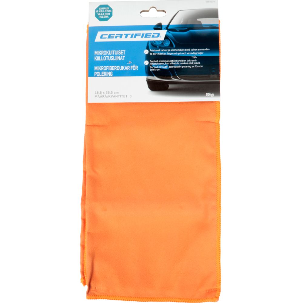 Certified mikrofiberduk, 3 st.