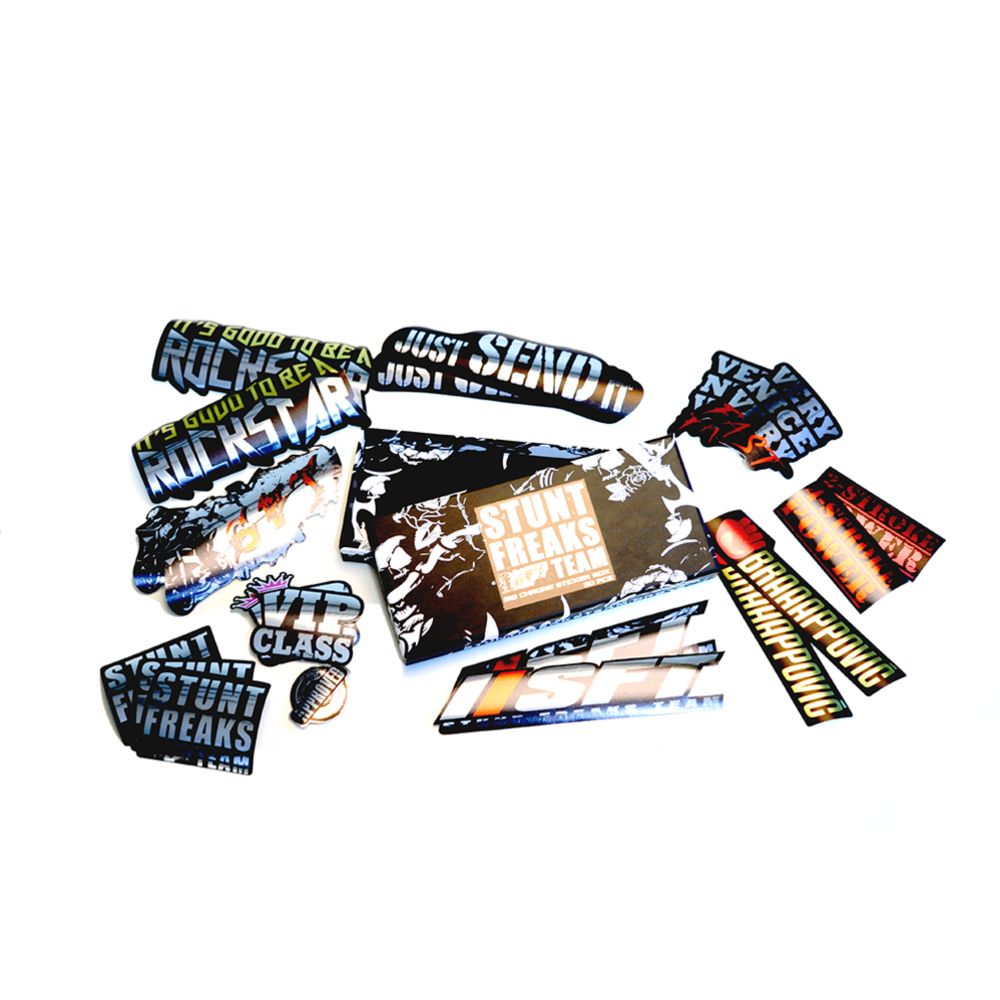 Stunt Freaks Team Sticker Box Big Sticker Chrome 20 kpl