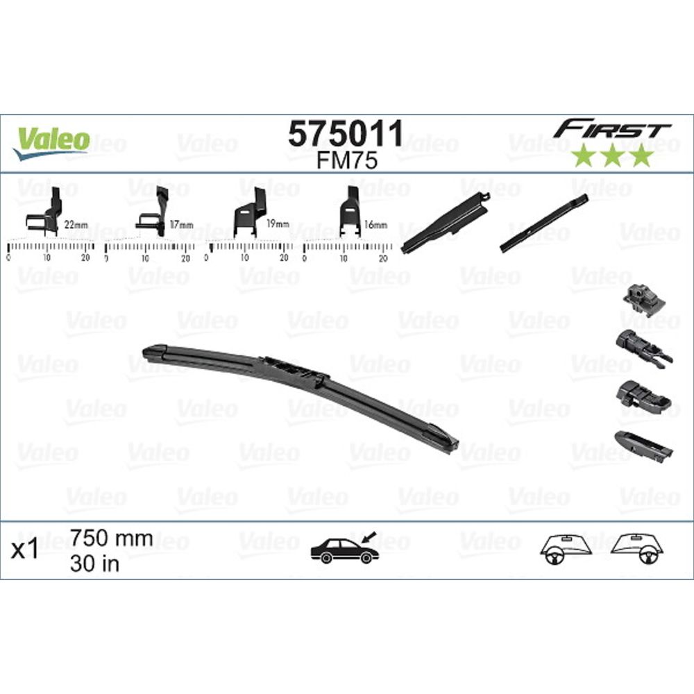 Valeo First MultiConnection FM75 torkarblad 75 cm