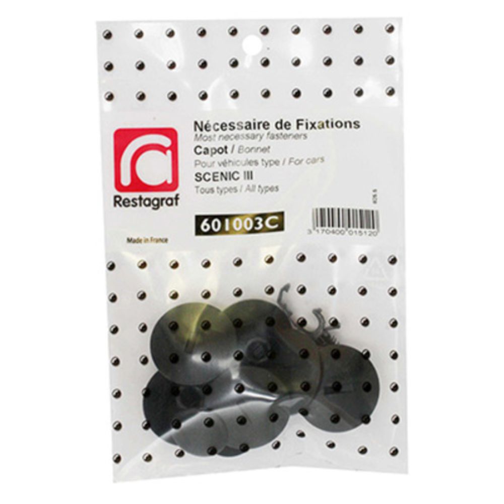 Kiinnikesarja Renault konepelti 601003C 9 osaa