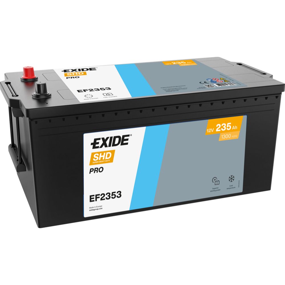 Exide EF2353 235 Ah / 1300 A aku, P 518 x L 279 x K 240