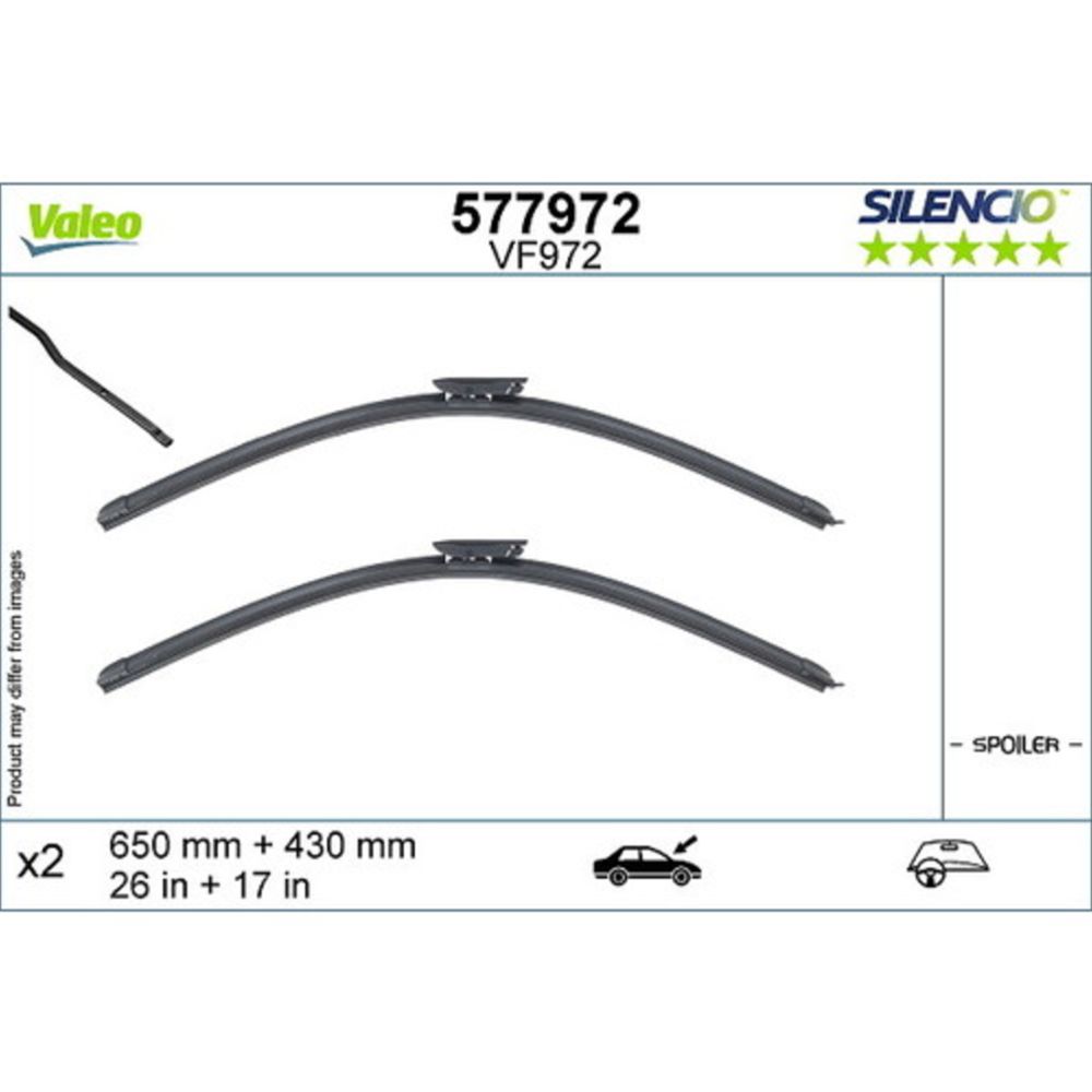 Valeo Silencio FB VF972 torkarblad 2 st. 65 + 43 cm