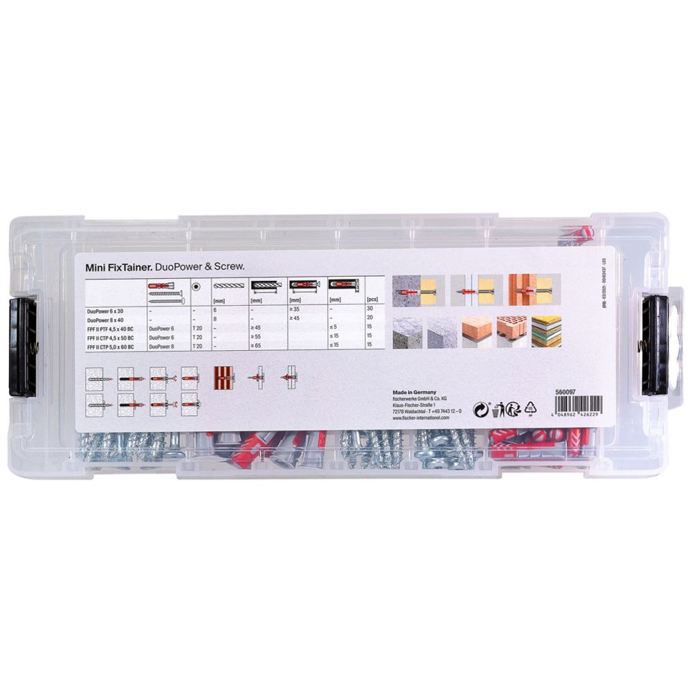Fischer MiniFIXTainer DuoPower kruvide ja tüüblite komplekt