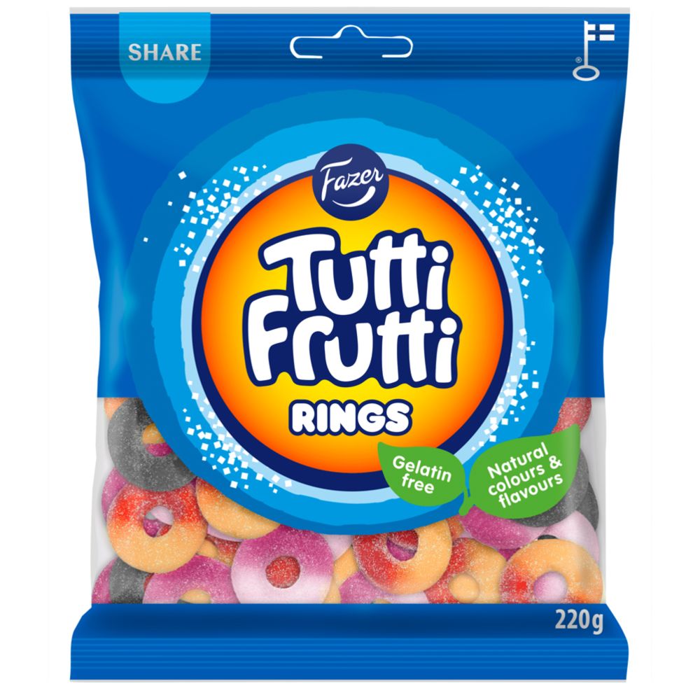Tutti Frutti Rings karkkipussi 220 g