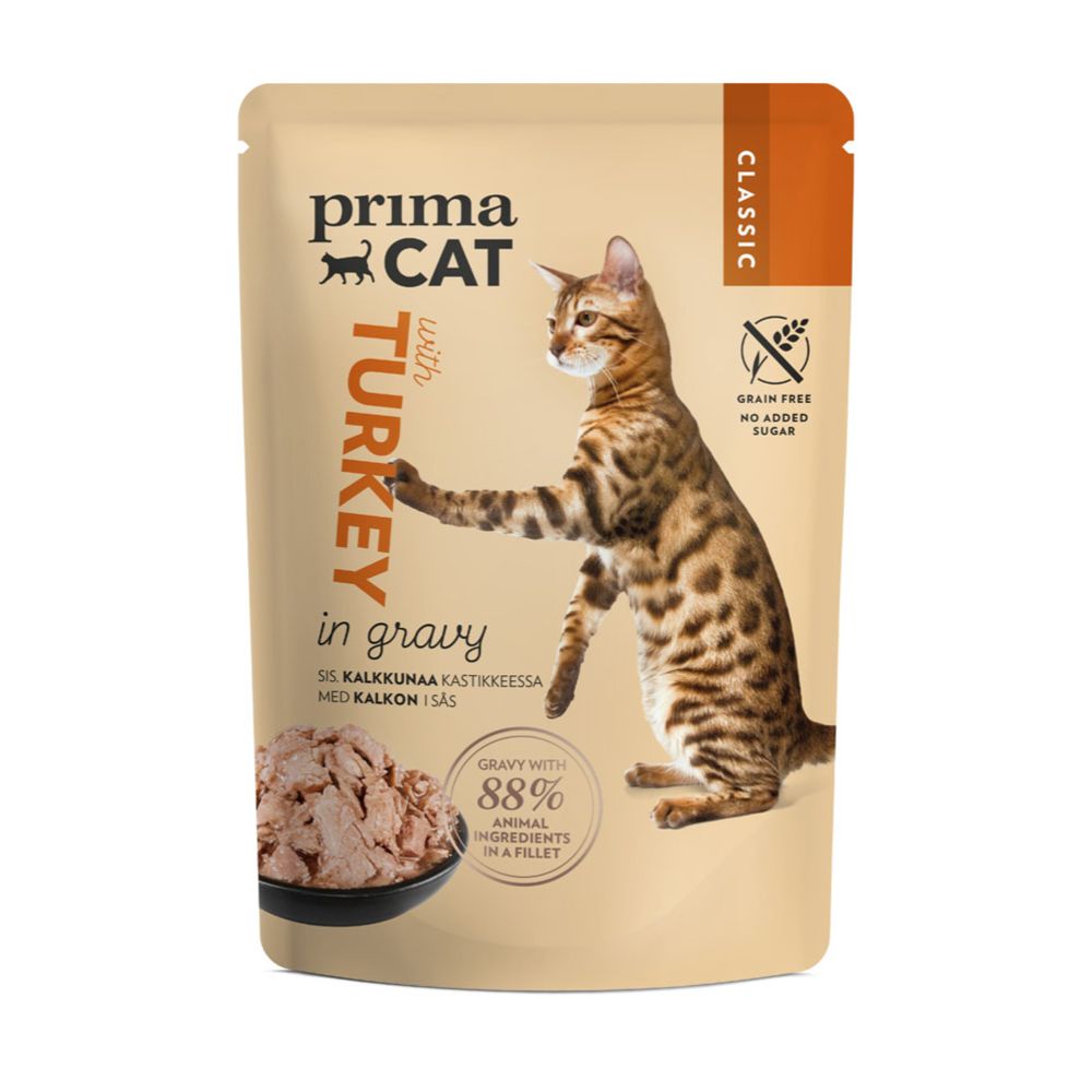 PrimaCat Classic kalkon i sås 85 g