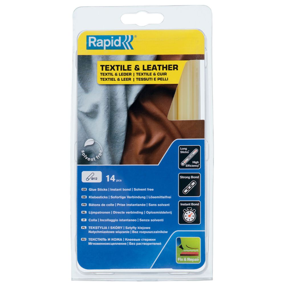 Rapid limpatron för textil och läder Ø 12 mm, 190 mm, 14 st.