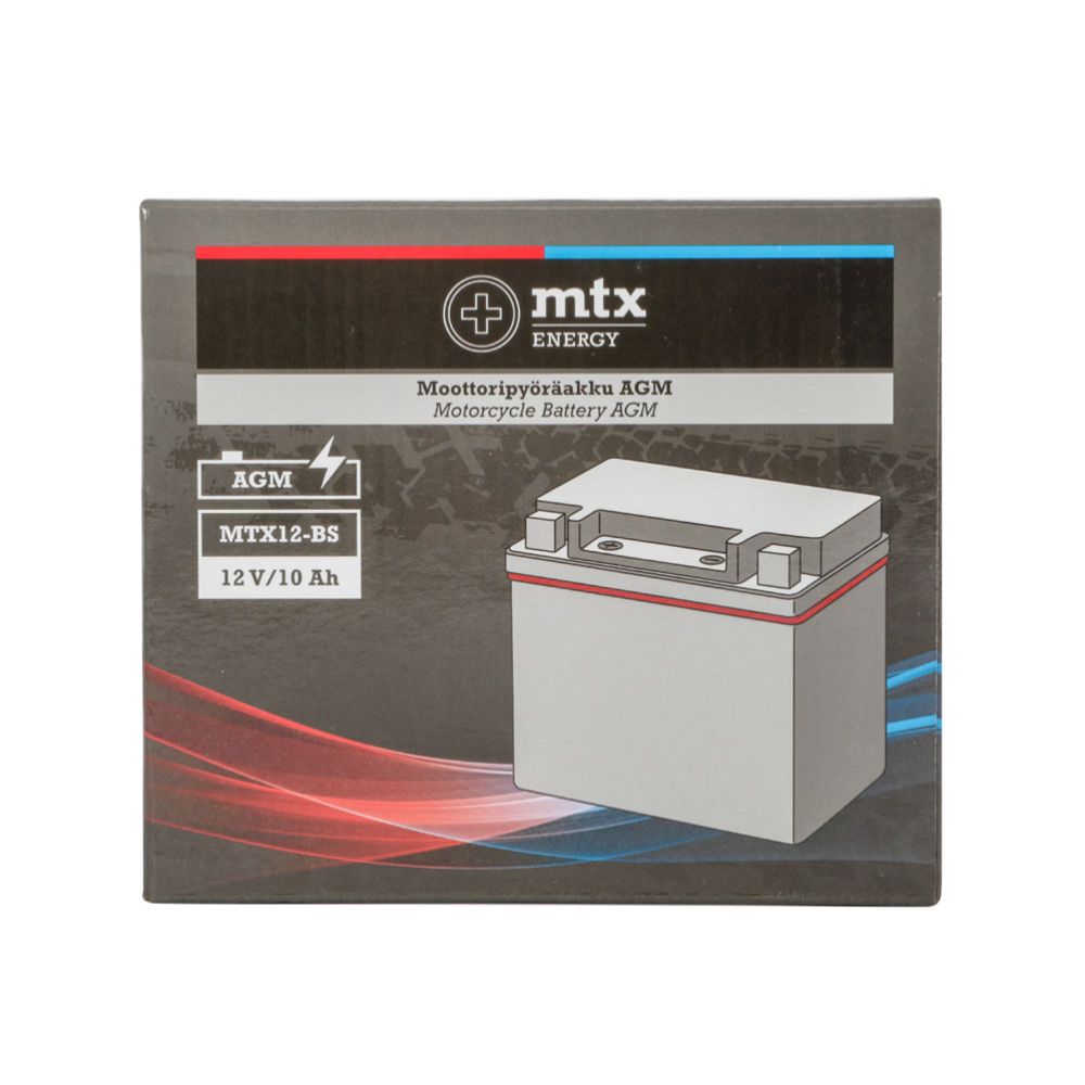 MTX Energy AGM-aku, 12 V, 10 Ah, "MTX12-BS", (P 150 x L 87 x K 130 mm)