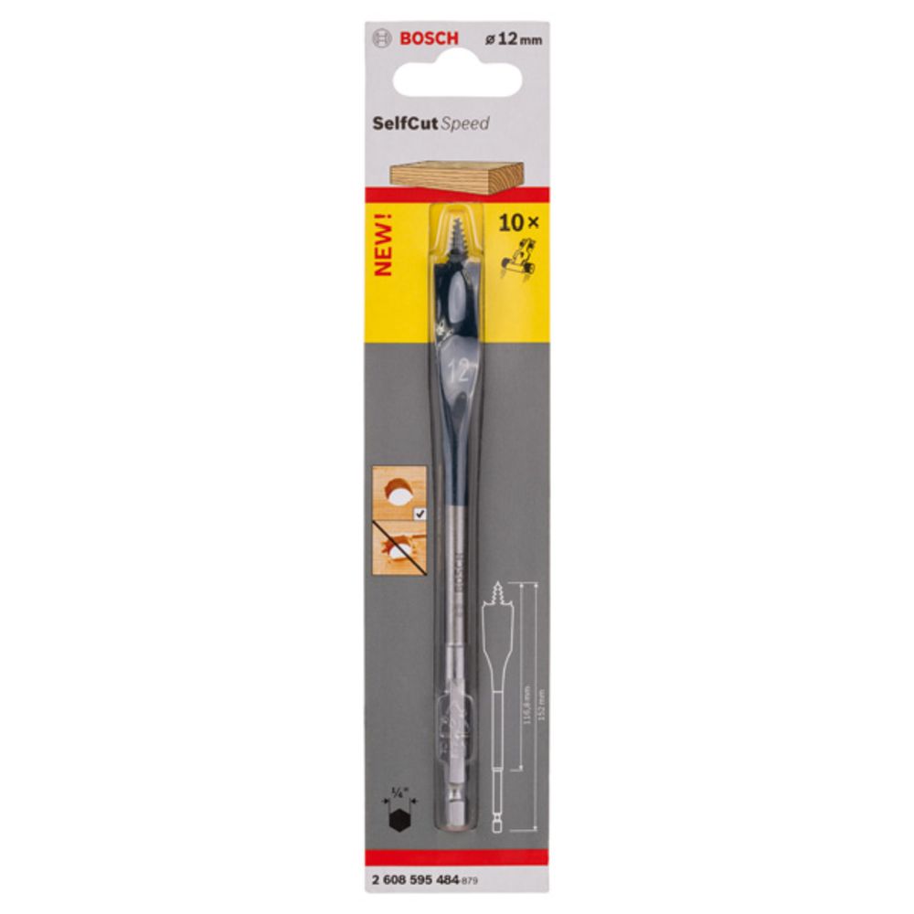 Bosch SelfCut lapikfreespuur, 12 mm