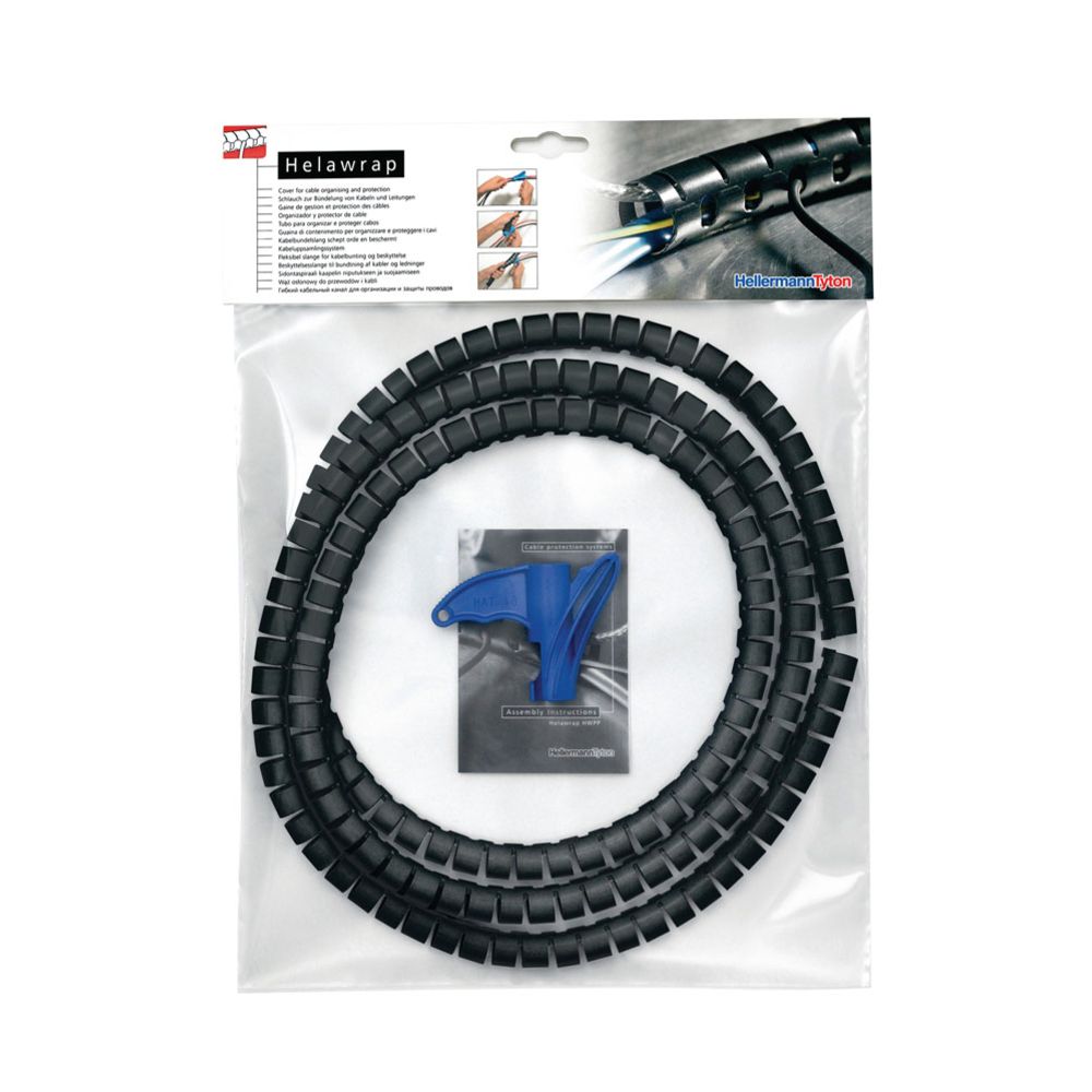 HellermannTyton Helawrap kabelspiral 25 mm x 2 m, svart